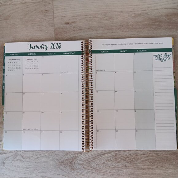 Bloom Planners 2025-2026 Floral Spiral Hard Cover Motivational Monthly Weekly - Picture 2 of 15